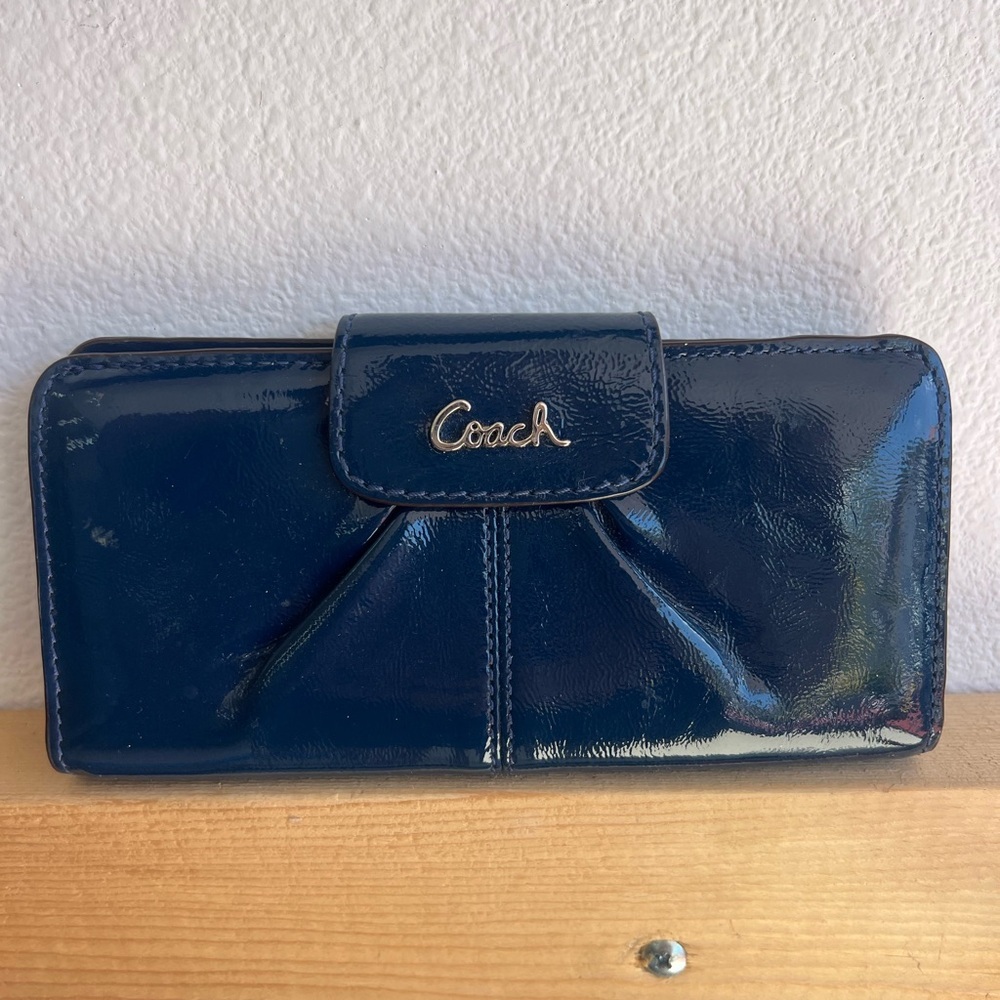 Coach Midnight Blue Patent Leather Wallet